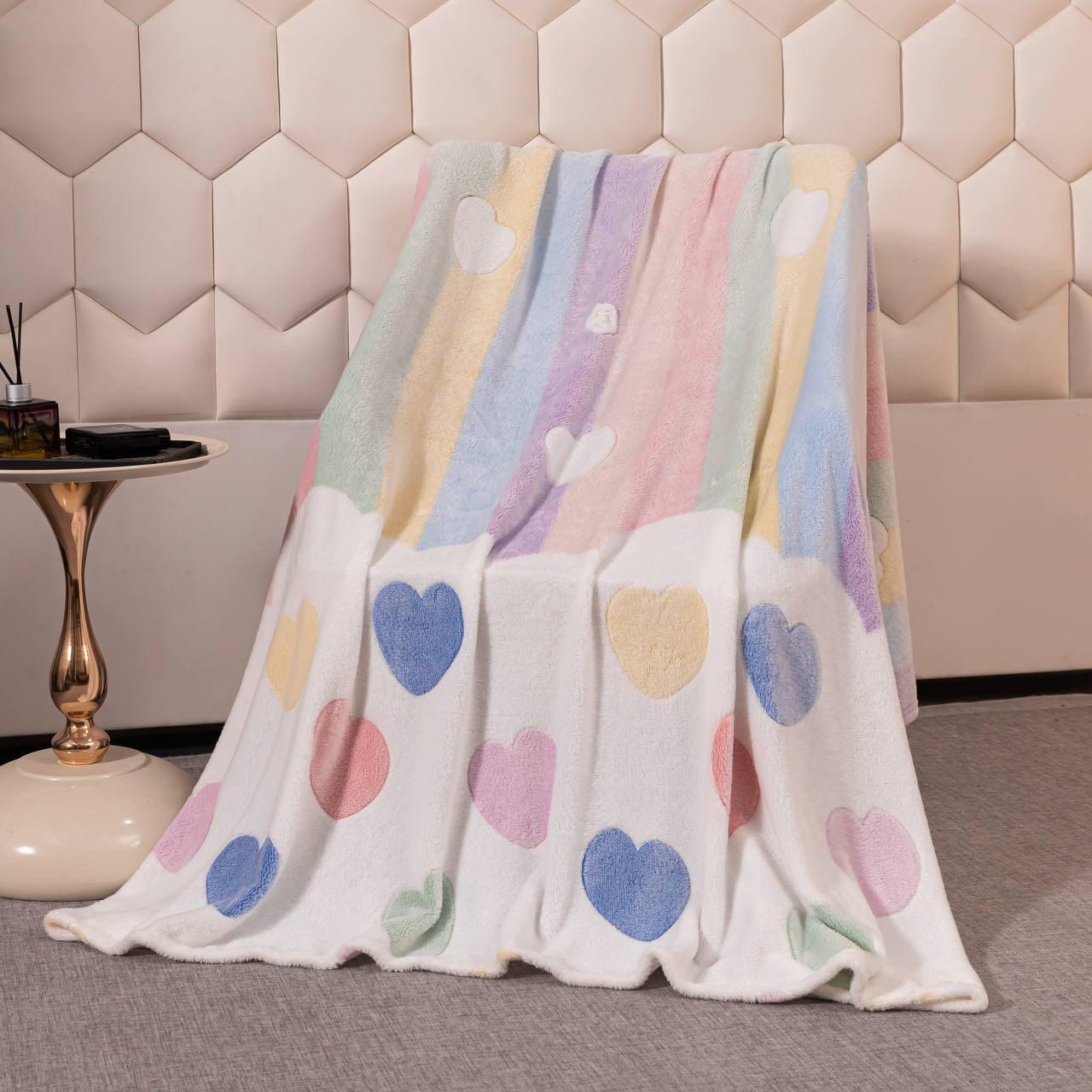 Плед-покривало Malloory Home Плюшевий з мікрофібри Веселка 200x230 см Різнокольоровий (1873-8) - фото 1