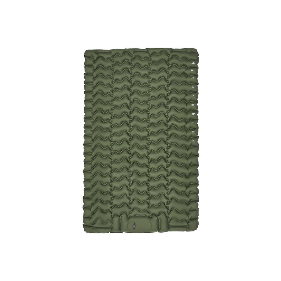 Матрас туристический надувной двухместный Naturehike CNK2550WS019 с помпой 200x125x6,5 см Green (6977465869616)