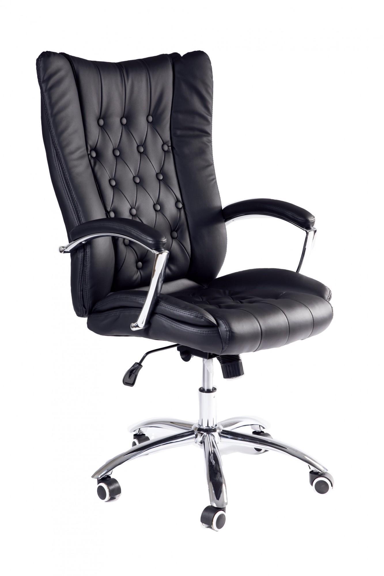 Крісло офісне комп'ютерне CaesarDesign хром Anyfix екошкіра Чорний