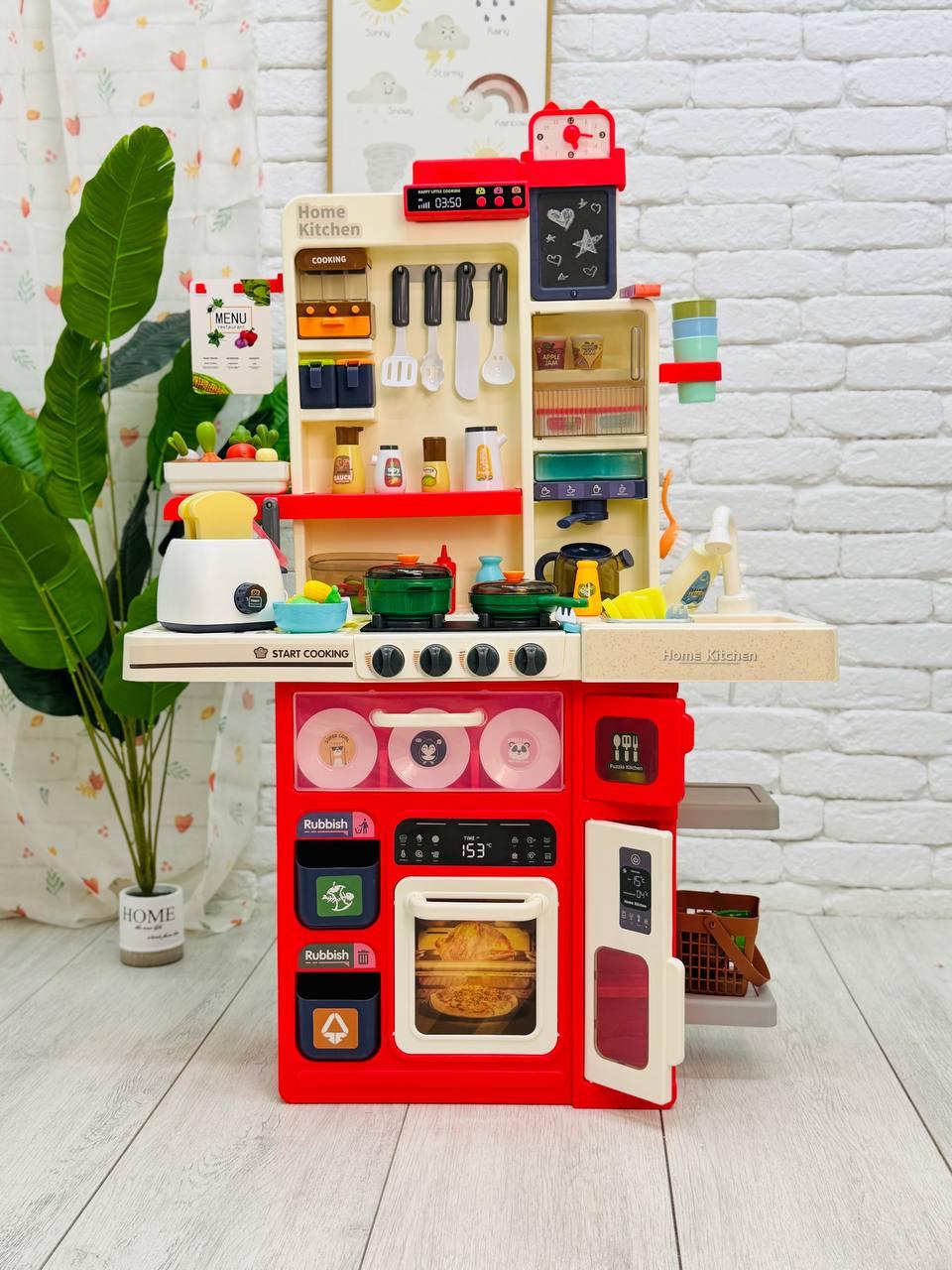 Кухня игровая высотой 100 см и 91 аксессуаром Красный (2725)