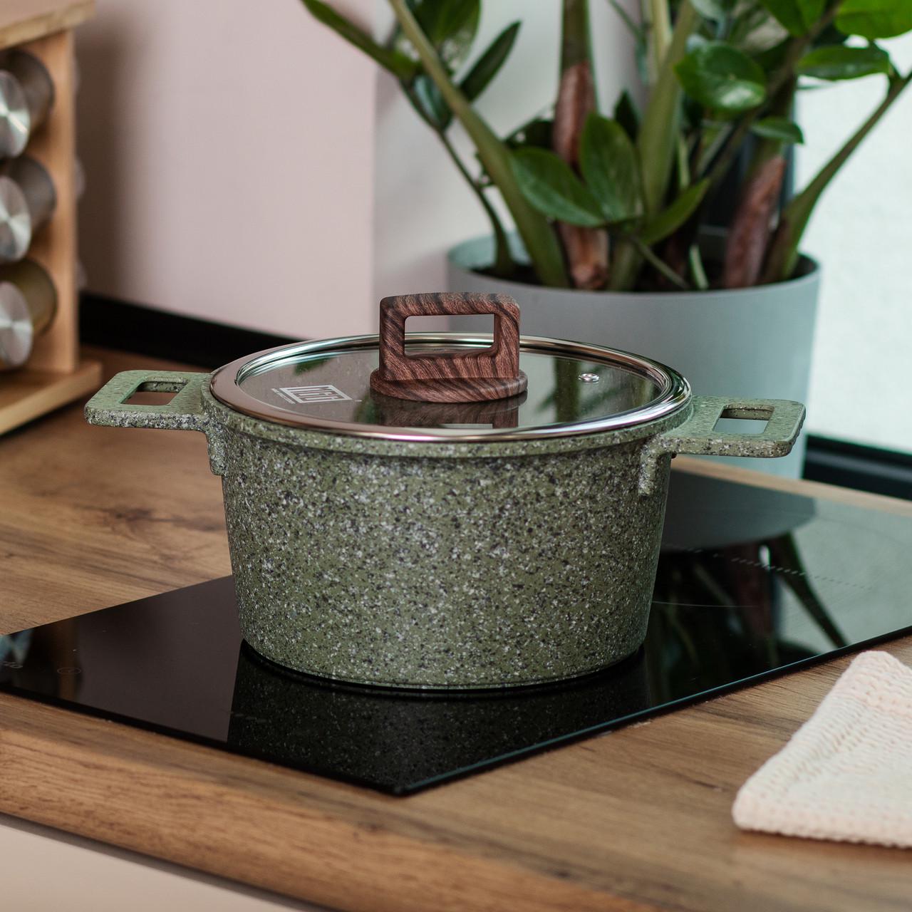 Кастрюля алюминиевая MGC с крышкой с антипригарным покрытием 3 л 20 см (HP-4-445GR)