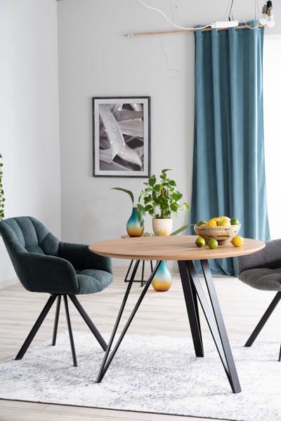 Обеденный стол Tetis 100 см Дуб/Черный (TETISDCFI100) - фото 3