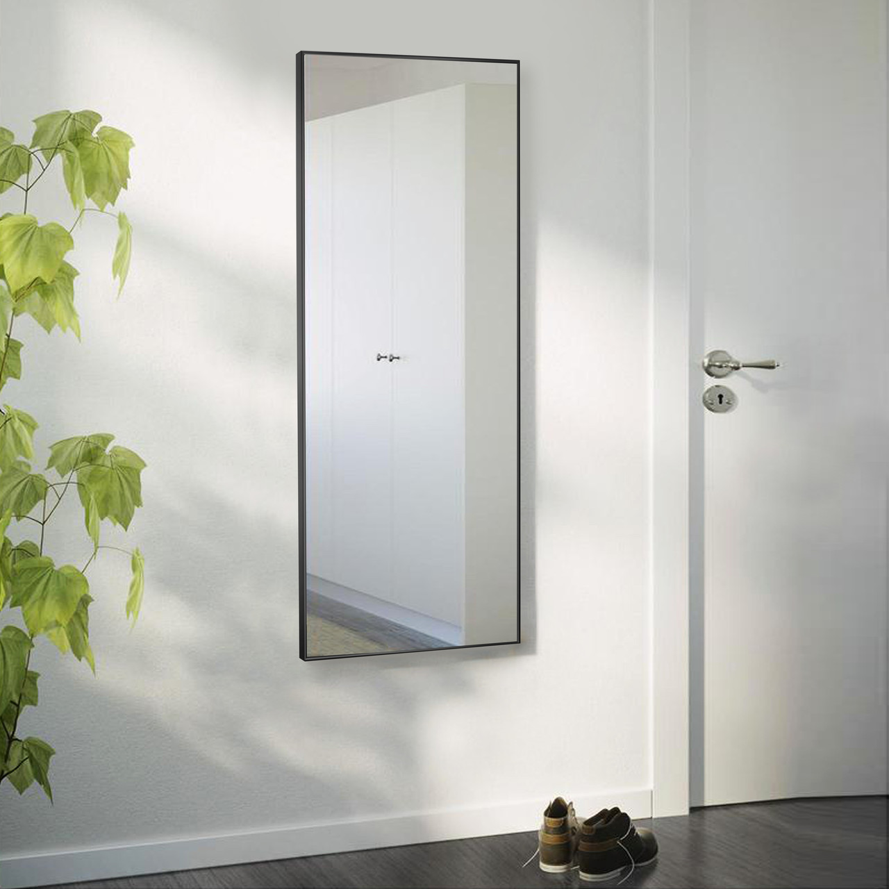 Зеркало настенное в алюминиевой раме Art-Com 1200х600 мм Черный (Alum-black-4)