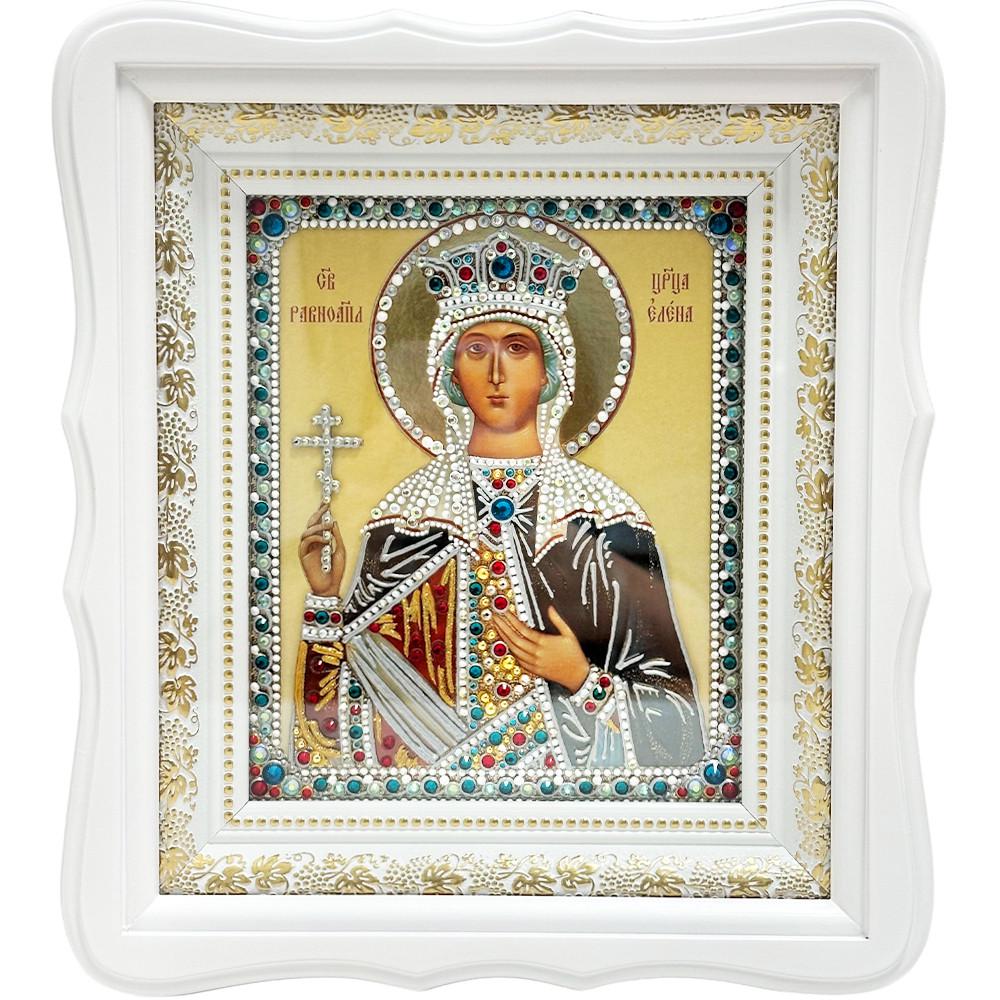 Ікона Свята Олена на склі в білій рамі (201012191)
