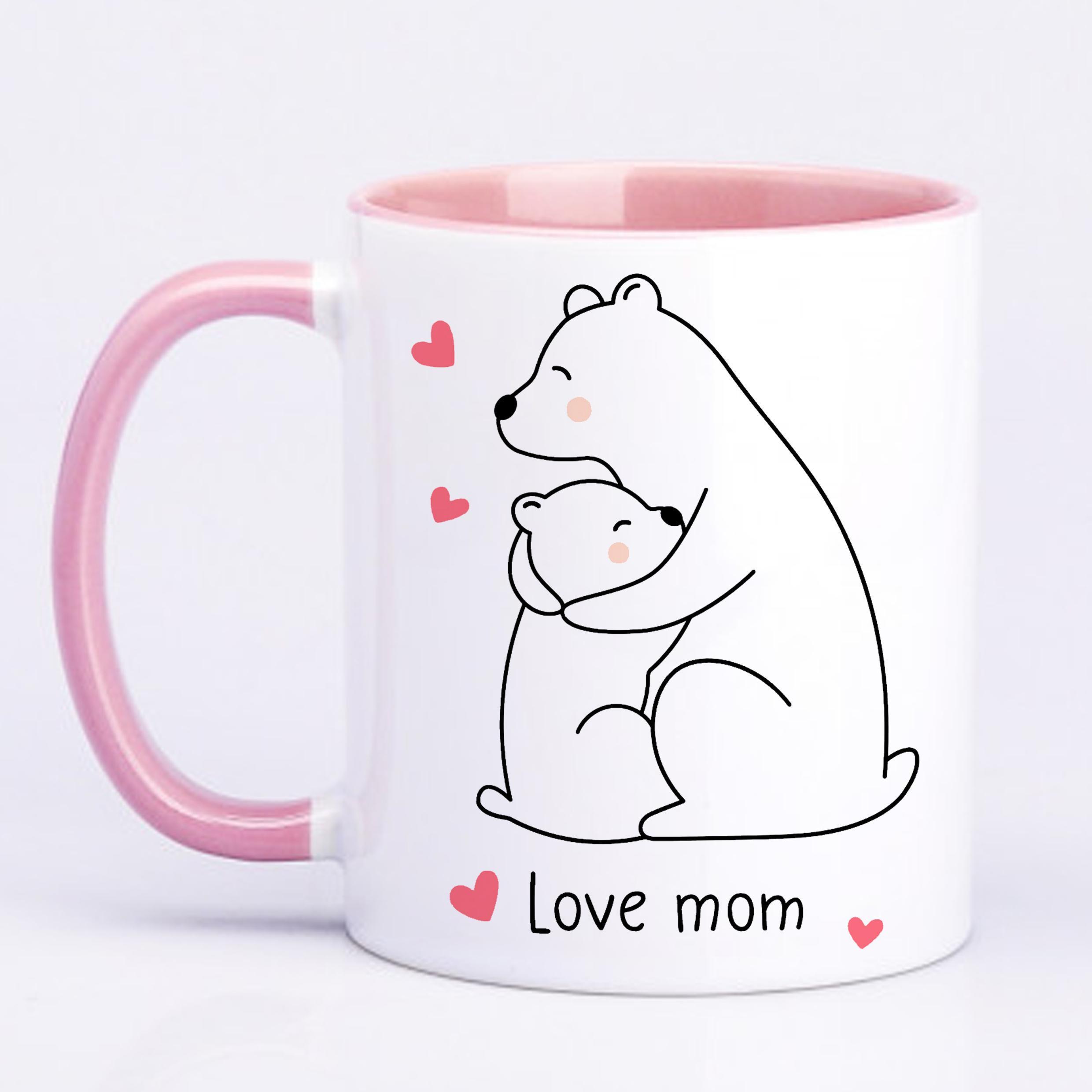 Чашка с печатью Love mom 330 мл Розовый (22559)