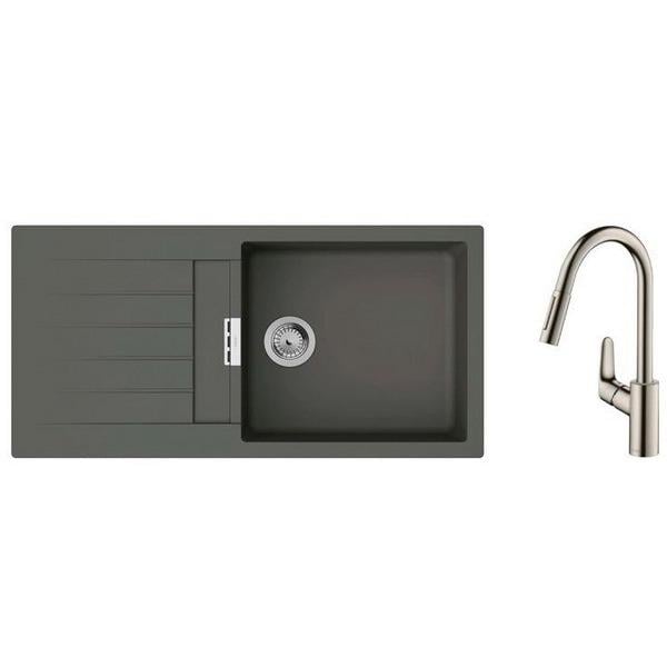 Мойка кухонная Hansgrohe 43358800 гранитная прямоугольная 1000x500 мм Серый (25969993)