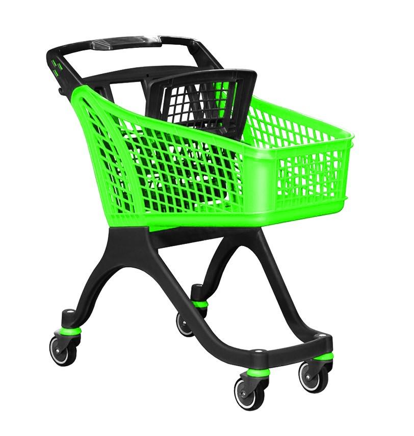 Пластиковий візок для супермаркета 100 л Зелений