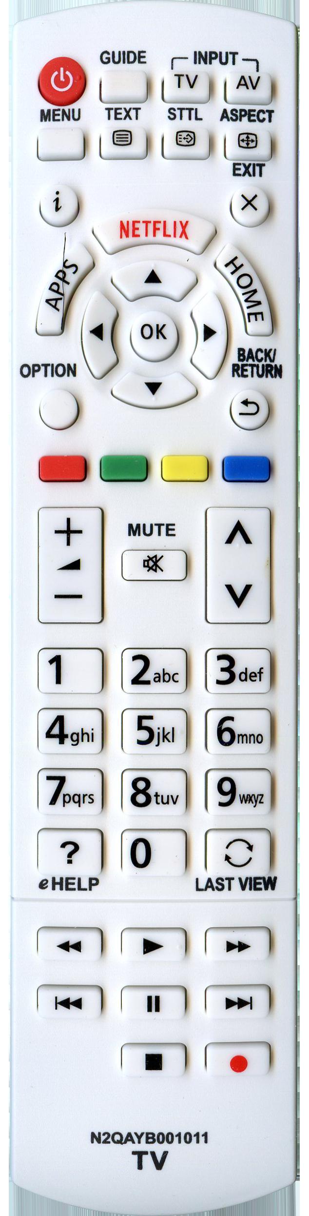 Пульт PANASONIC N2QAYB001011 для телевизора (3002266)