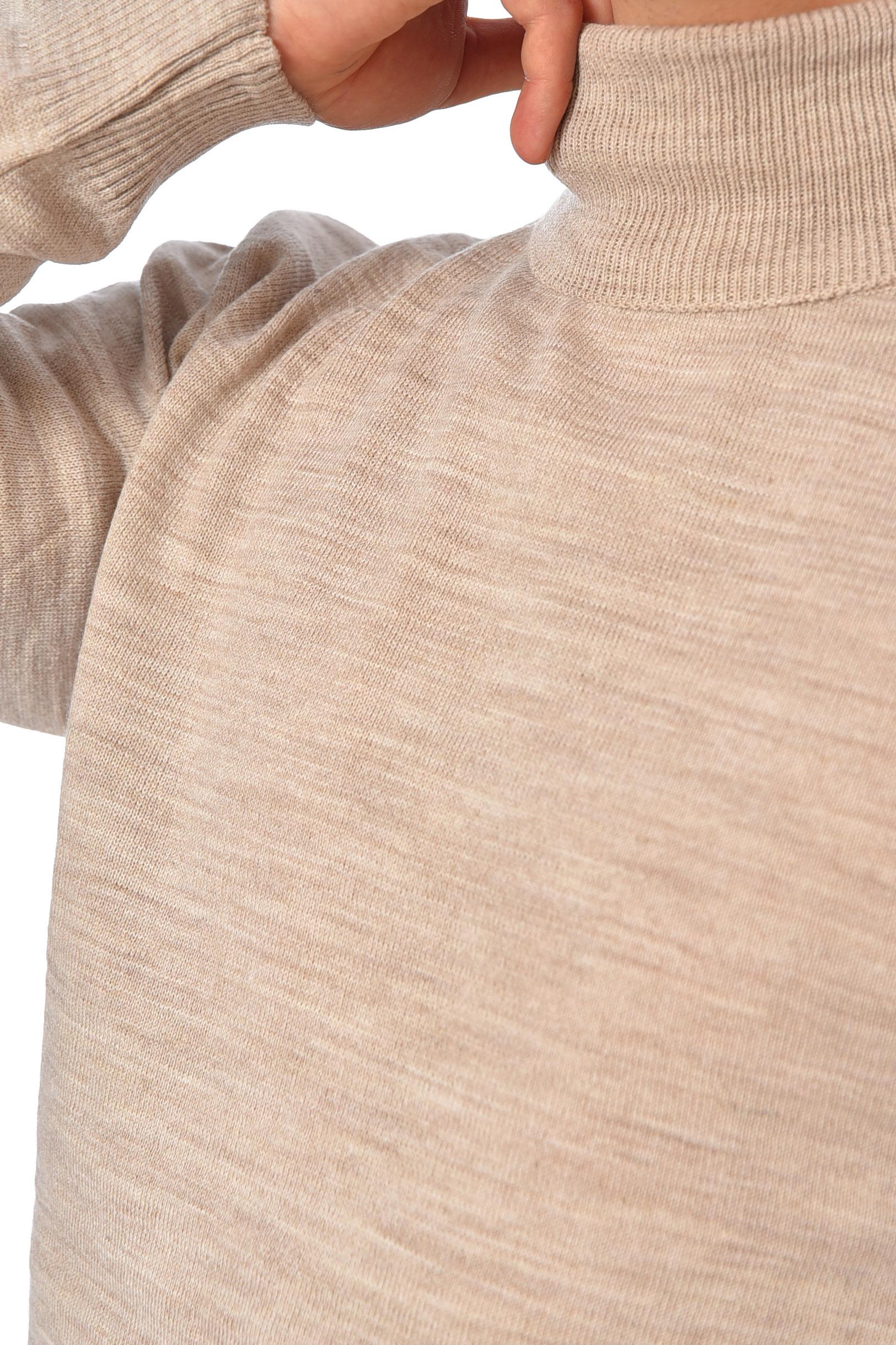 Свитер мужской однотонный L Бежевый (194480) - фото 4