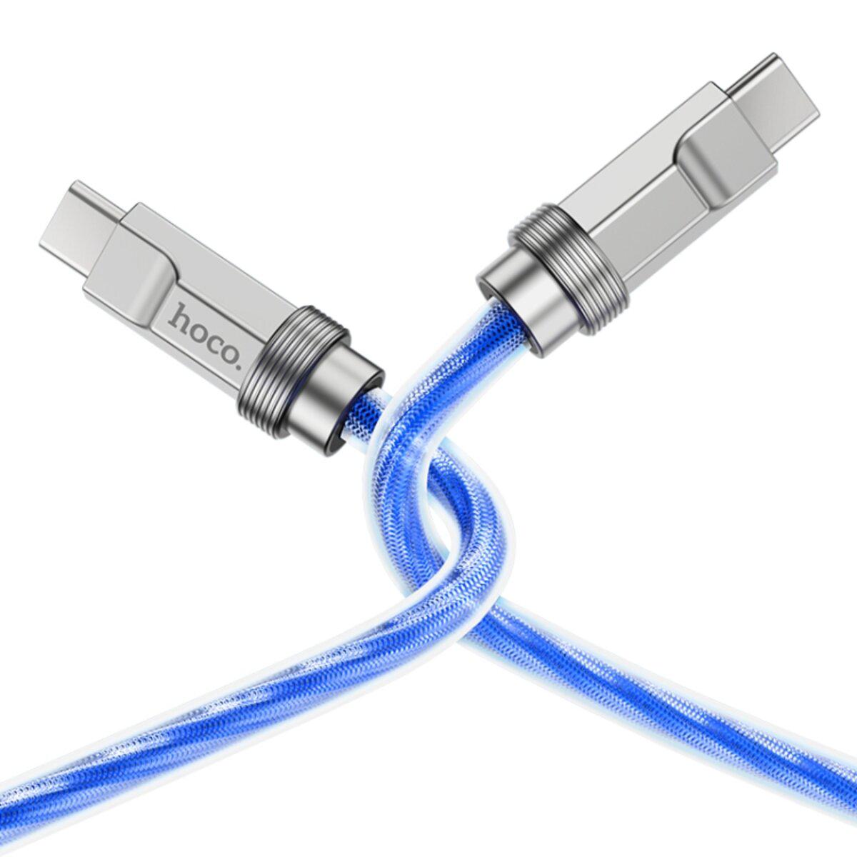 Кабель Hoco U113 Type-C to Type-C Solid 1,2 m 100W 3A Blue - фото 2 Кабель Hoco U113 Type-C to Type-C Solid 1,2 m 100W 3A Blue - фото 2