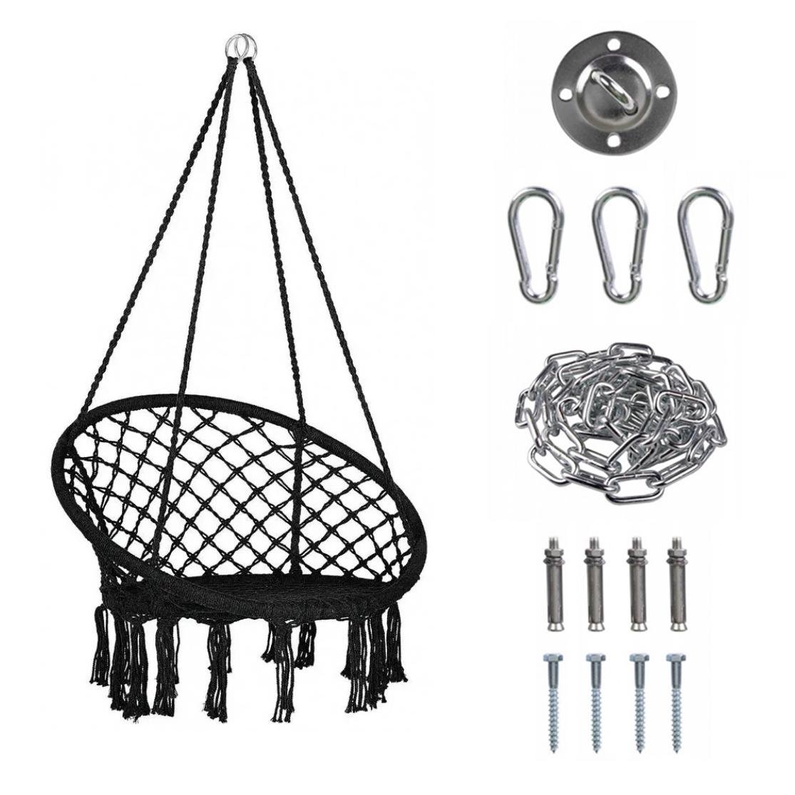 Кресло подвесное Bonro B-092 бразилийские качели 120 кг/комплект крепления Черный (42400560)