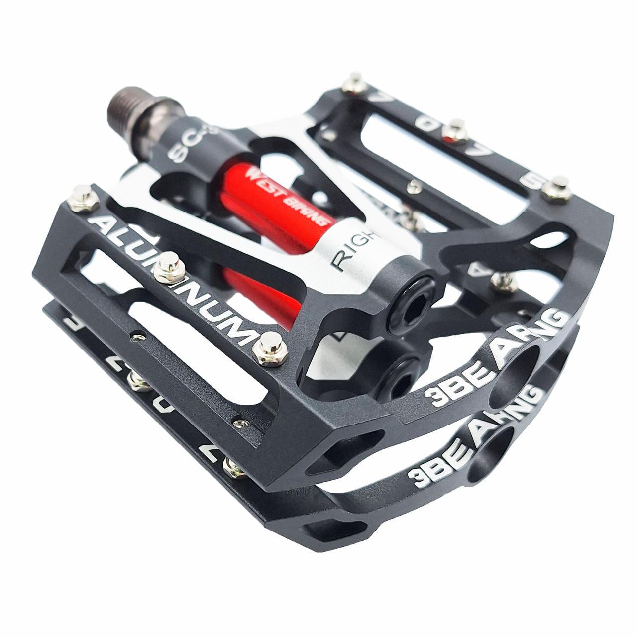 Педали велосипедные алюминиевые West Bsking YP0802083 на промподшипниках Черный (G0000968)