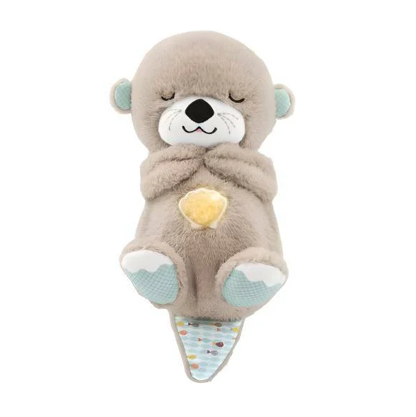 Мягкая игрушка Выдра дышащая успокаивающая имитирует сопение сердцебиение или белый шум (C00683)