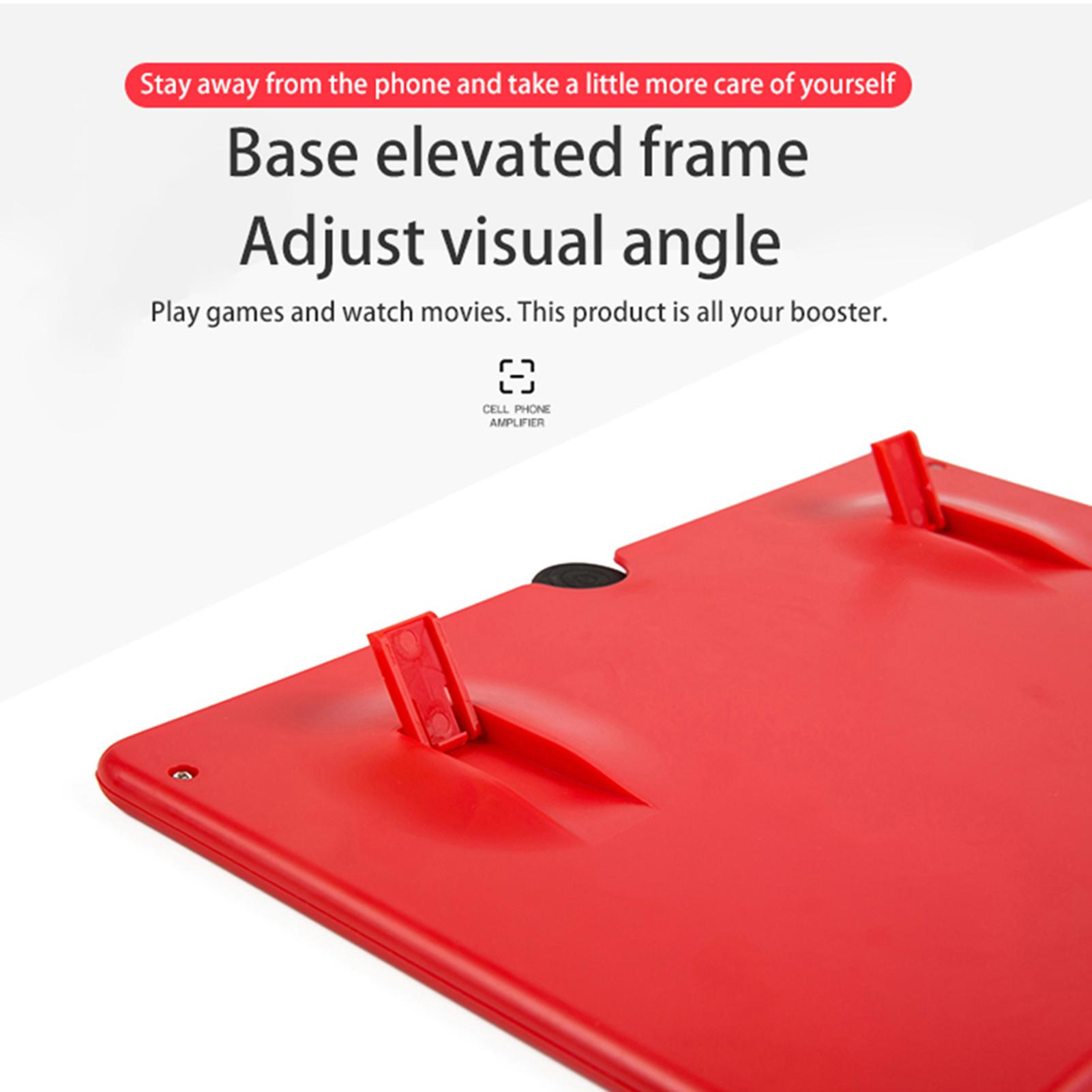 Збільшувач екрану для смартфона універсальний регульований, підставка зі збільшувальним склом Red - фото 6