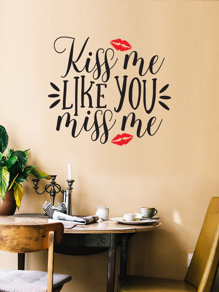 Наклейка виниловая 3D Zatarga Kiss me 1500х1330 мм Черно-Красный (1197466037)