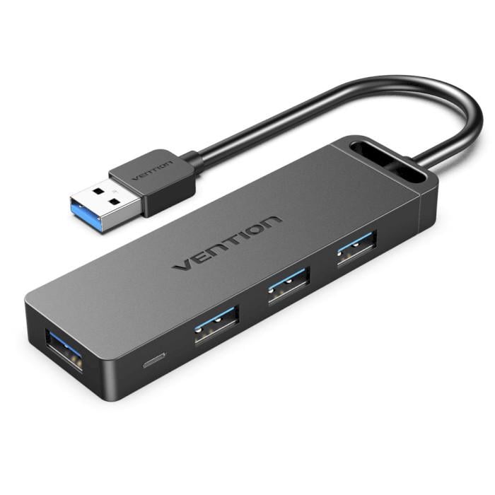 USB-хаб Vention 4-Port USB 3.0 Hub With Power Supply 0.15M Black (CHLBB)