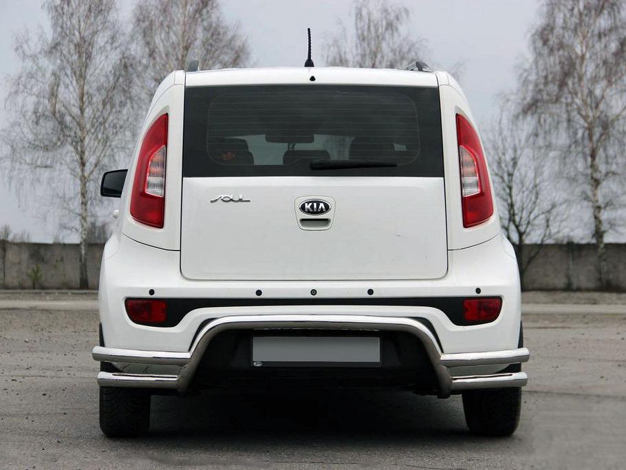 Задняя защита AK007-2 CAN для Kia Soul II 2013-2018 гг. нержавеющая сталь Хром