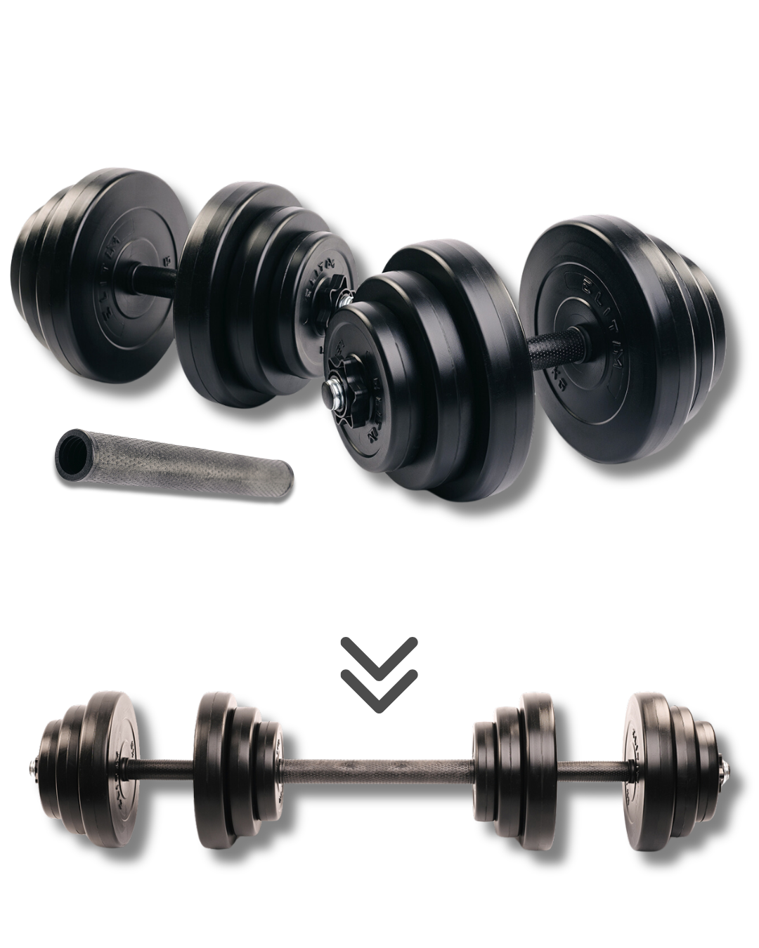 Гантелі та подовжувач грифа для штанги Elitum 2х18,5 кг (4669) - фото 3 Гантелі та подовжувач грифа для штанги Elitum 2х18,5 кг (4669) - фото 3