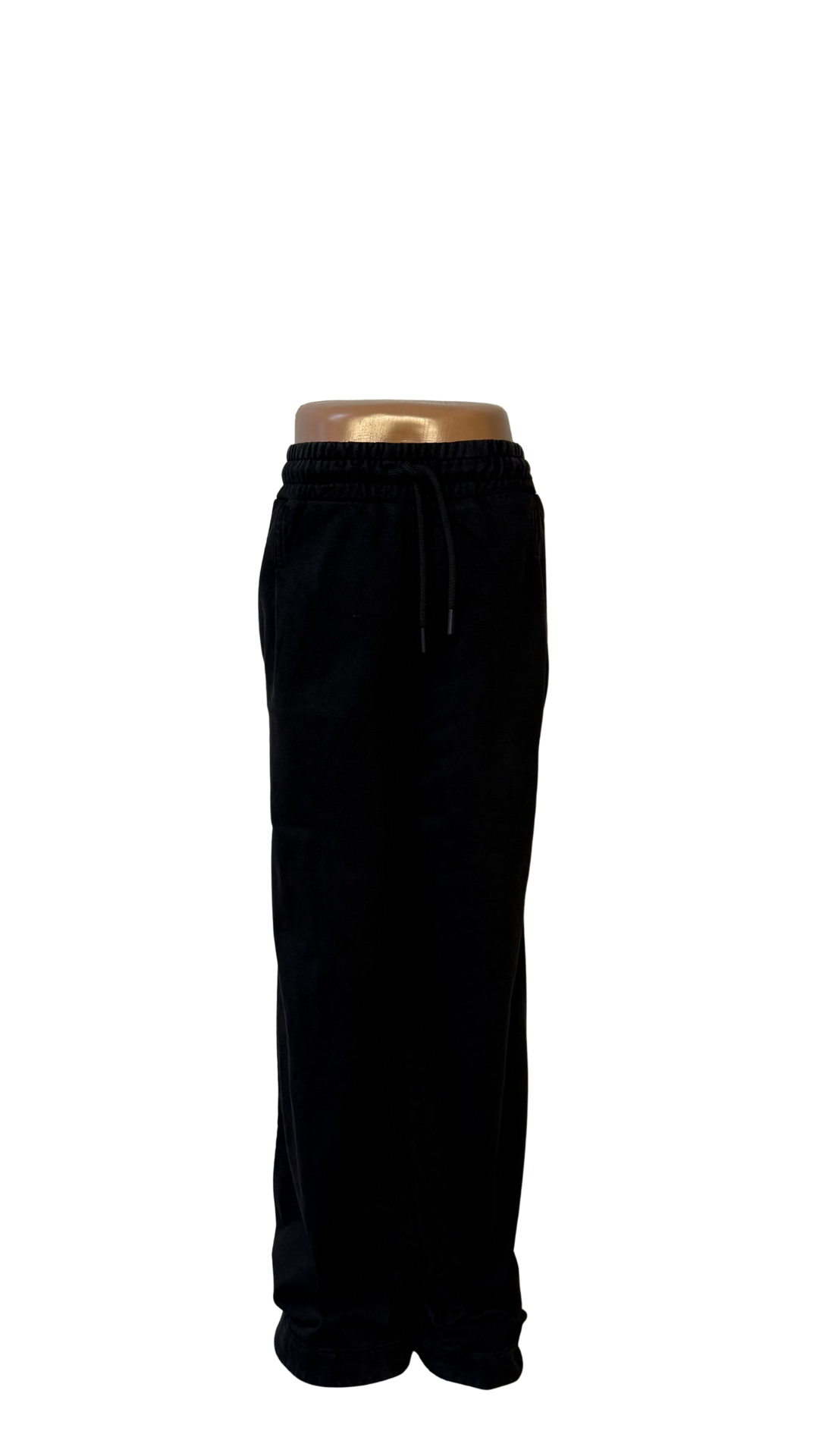 Брюки спортивные для девочки MSGM широкого кроя с поясом на шнурке 10 лет/152 см Черный (04010031MSGM/12)