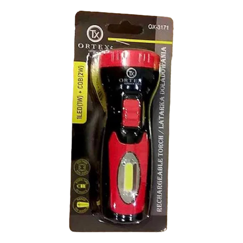 Фонарь ручной Ortex OX-3171 аккумуляторный с вилкой Красный (ULT-9206650)