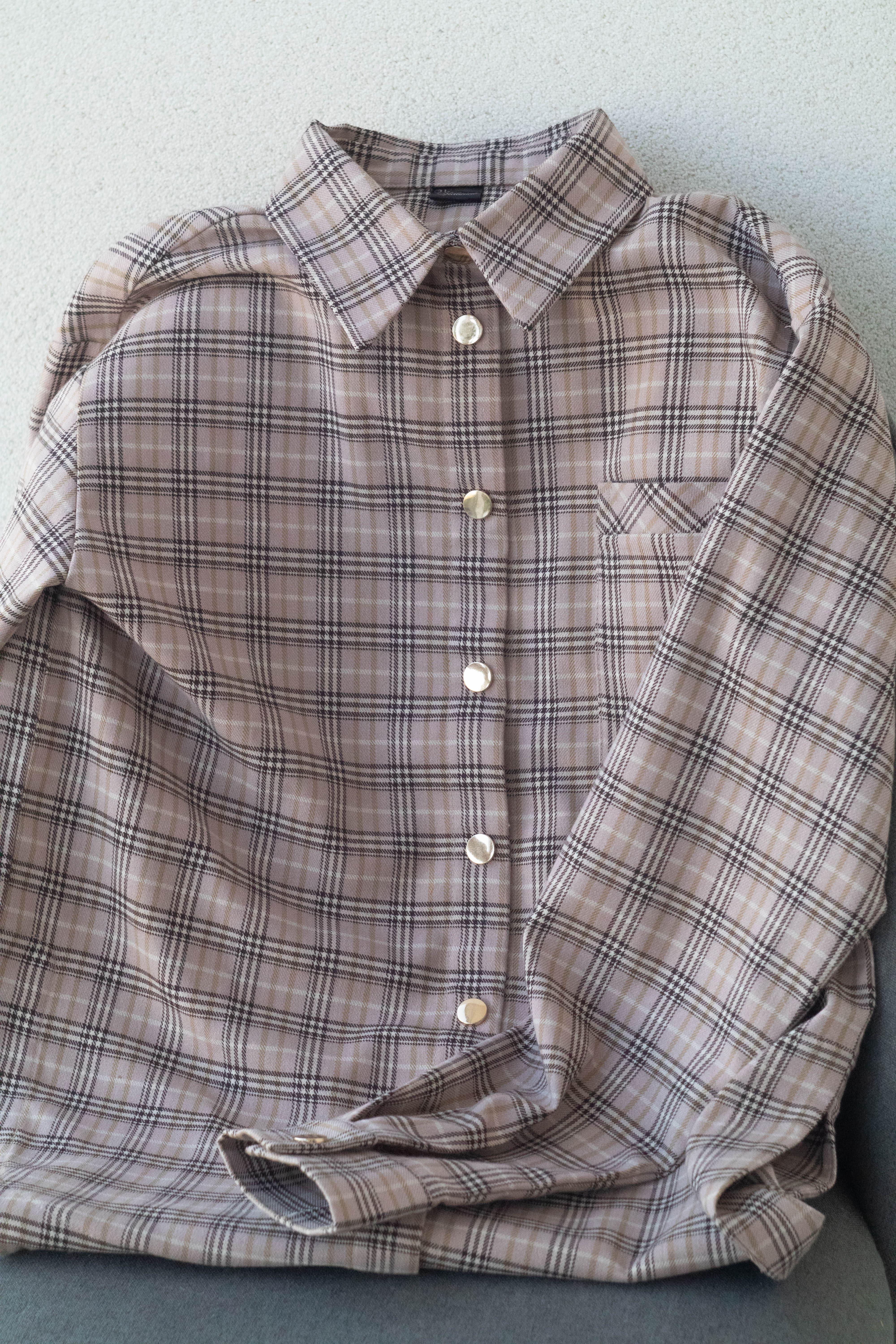 Сорочка картата жіноча VSlatinina подовжена XL Бежевий (01234567827) - фото 5