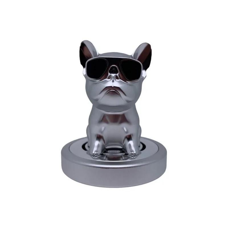 Ароматизатор автомобильный Бульдог с качающейся головой Серебристый (4652-Leader) - фото 2 Ароматизатор автомобильный Бульдог с качающейся головой Серебристый (4652-Leader) - фото 2