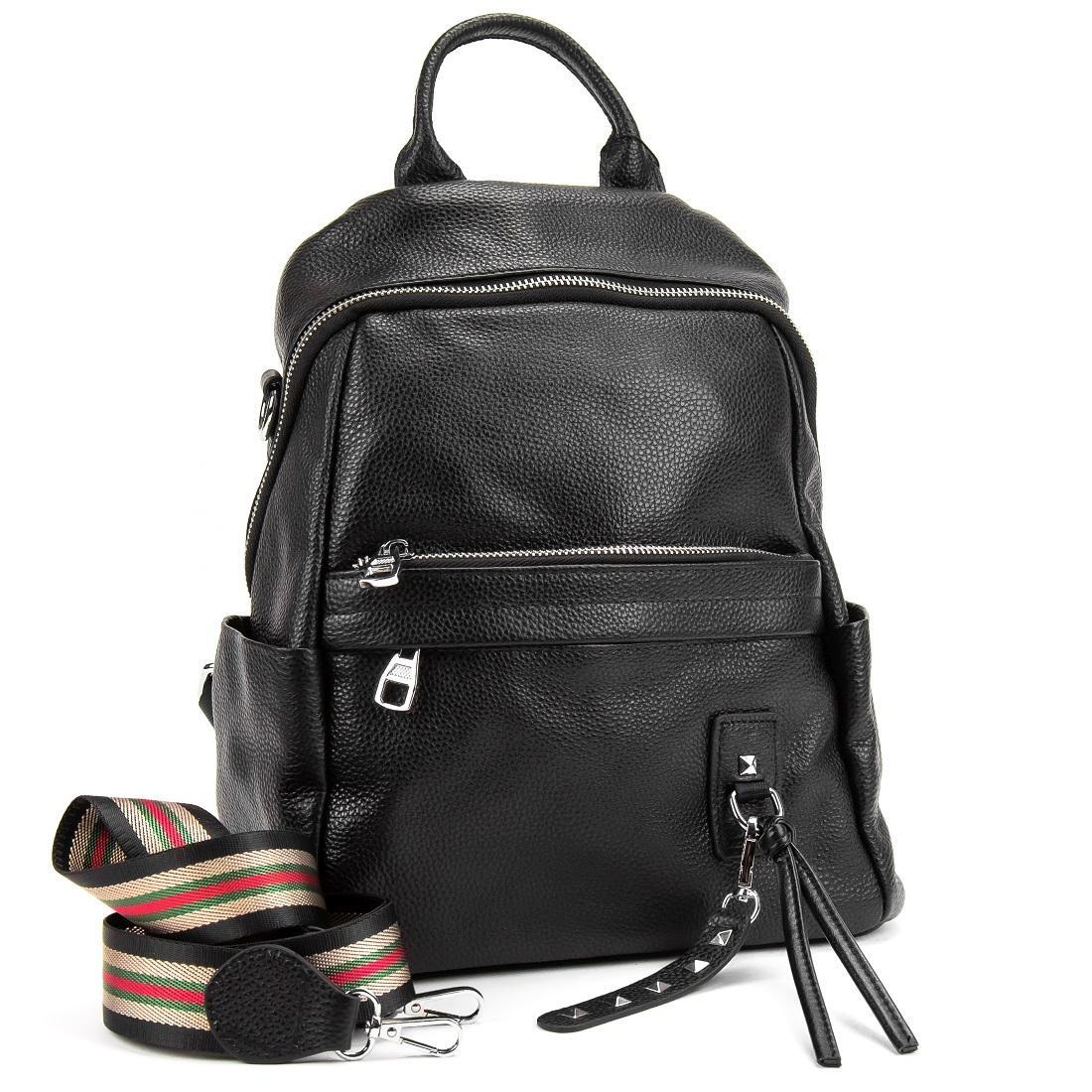 Городской рюкзак женский из натуральной кожи Royal Bag A25F-FL-81518A Черный (6755)