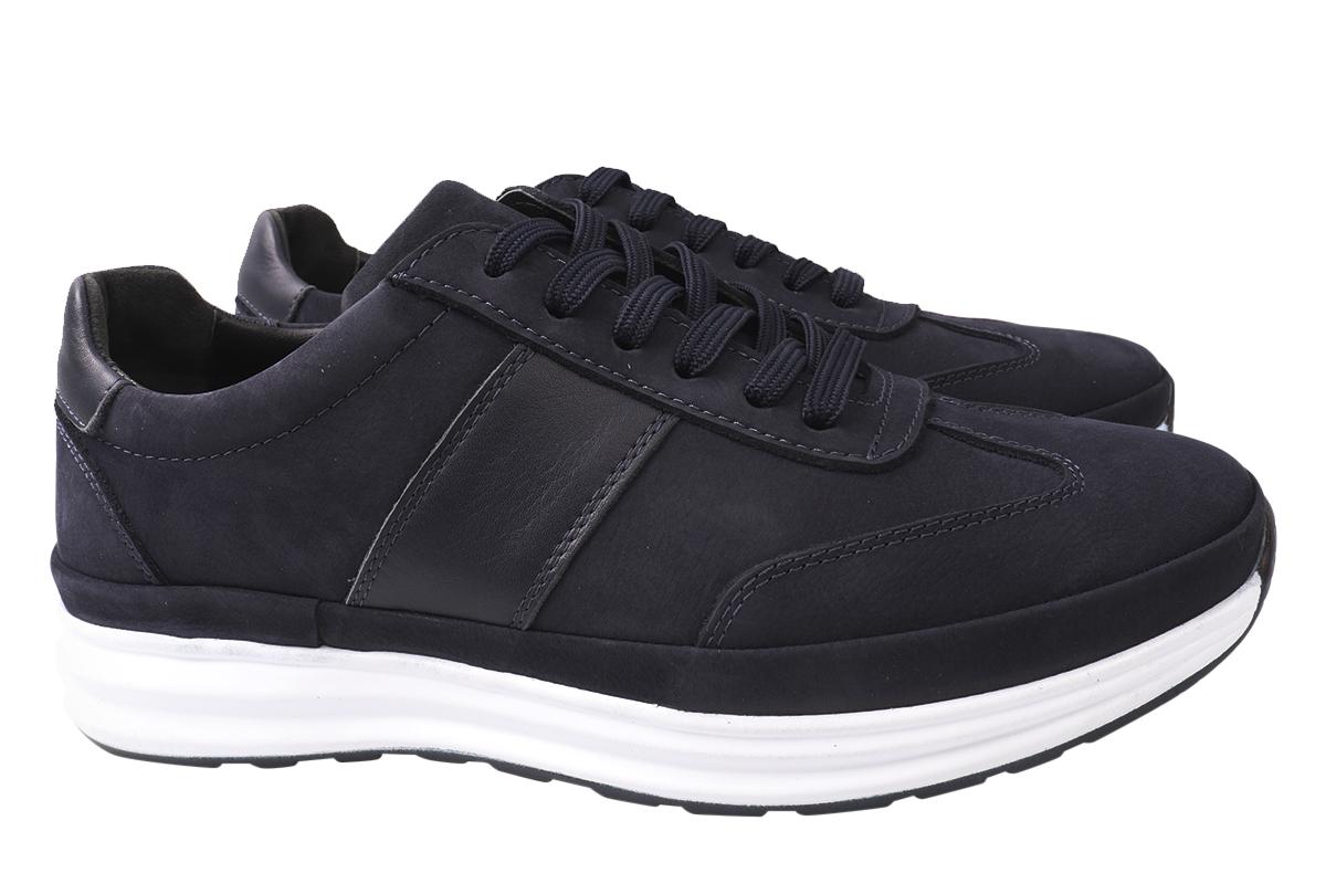 Кроссовки мужские Ridge из кожи-нубука на низком ходу на шнуровке р. 44 Синий (399-21DTS)