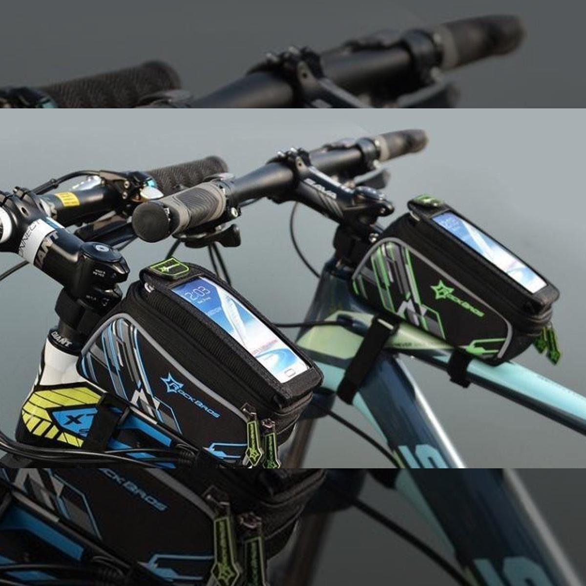 Велосипедна сумка на раму ROCKBROS RB-016-5 Чорний з зеленим (RB-016-5-1332) - фото 2 Велосипедна сумка на раму ROCKBROS RB-016-5 Чорний з зеленим (RB-016-5-1332) - фото 2