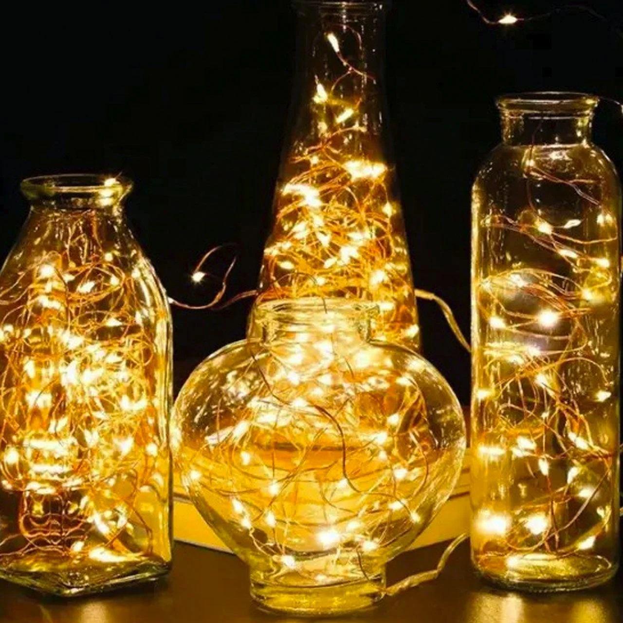 Гірлянда новорічна Роса на батарейках 50LED 5 м тепле біле світло (150-41-Роса 1977-07) - фото 2