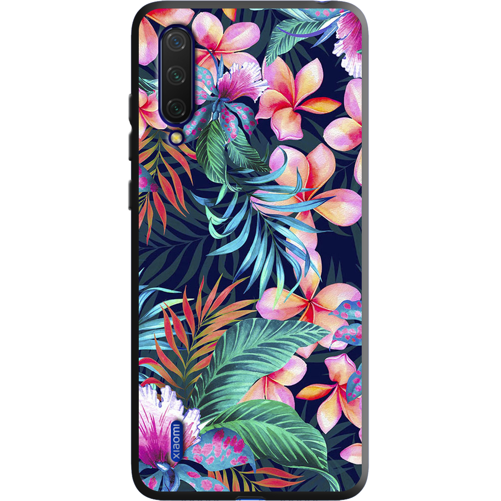 Чохол BoxFace Xiaomi Mi 9 Lite flowers in the tropics Чорний силікон (38311-up1971-38694)