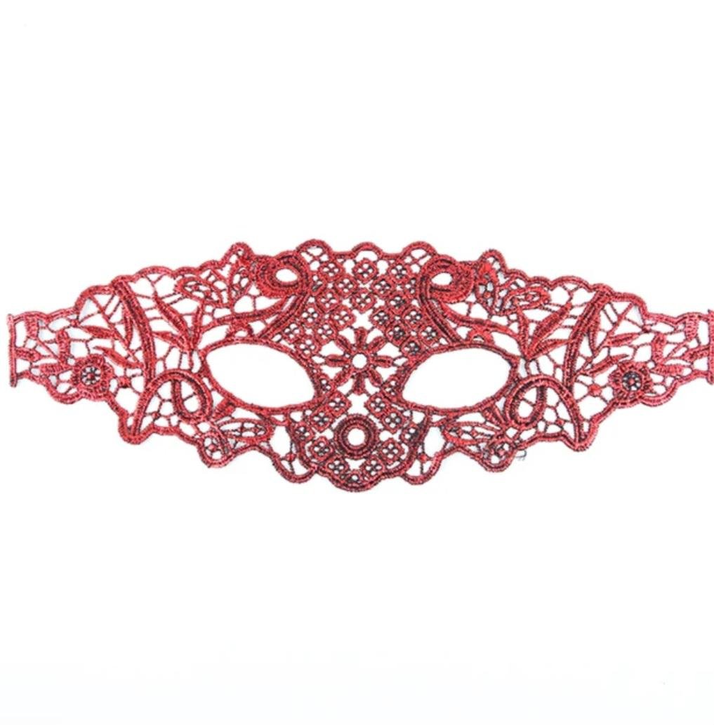 Маска венецианская карнавальная 29х10 см Красный (249567)