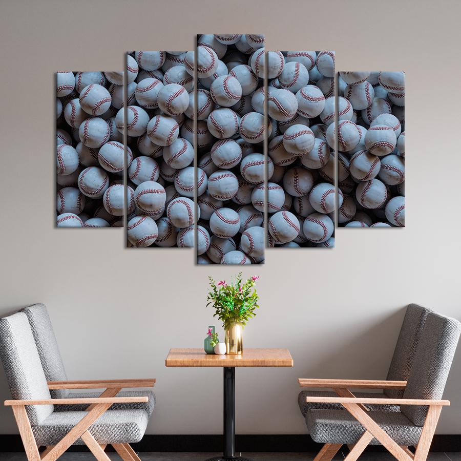 Картина спорт Белые бейсбольные мячи 187x119 см (A1226-5)