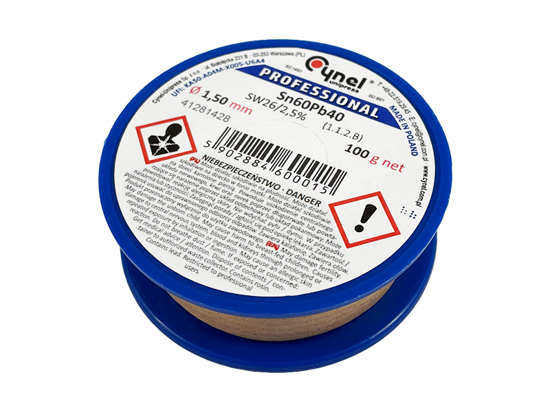 Припой оловянно-свинцовый Cynel Sn60Pb40-SW26 1,5 мм 100 г (8128)