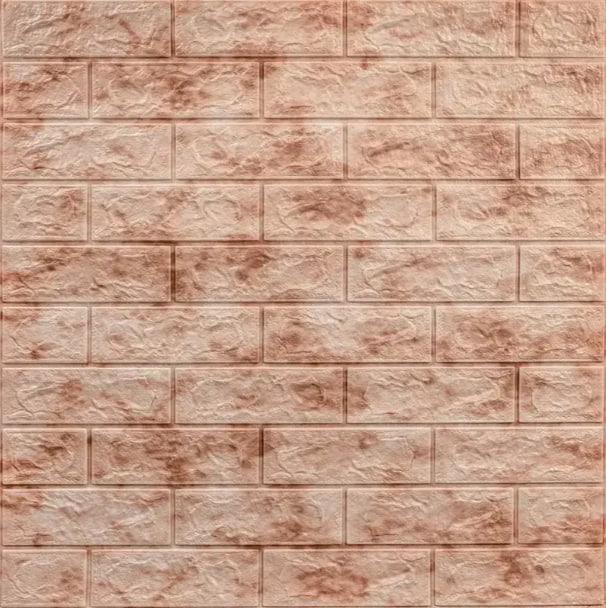 3D-панель самоклеюча декоративна під мармурову цеглу 700x770x3 мм Коричневий (BMN3-043)