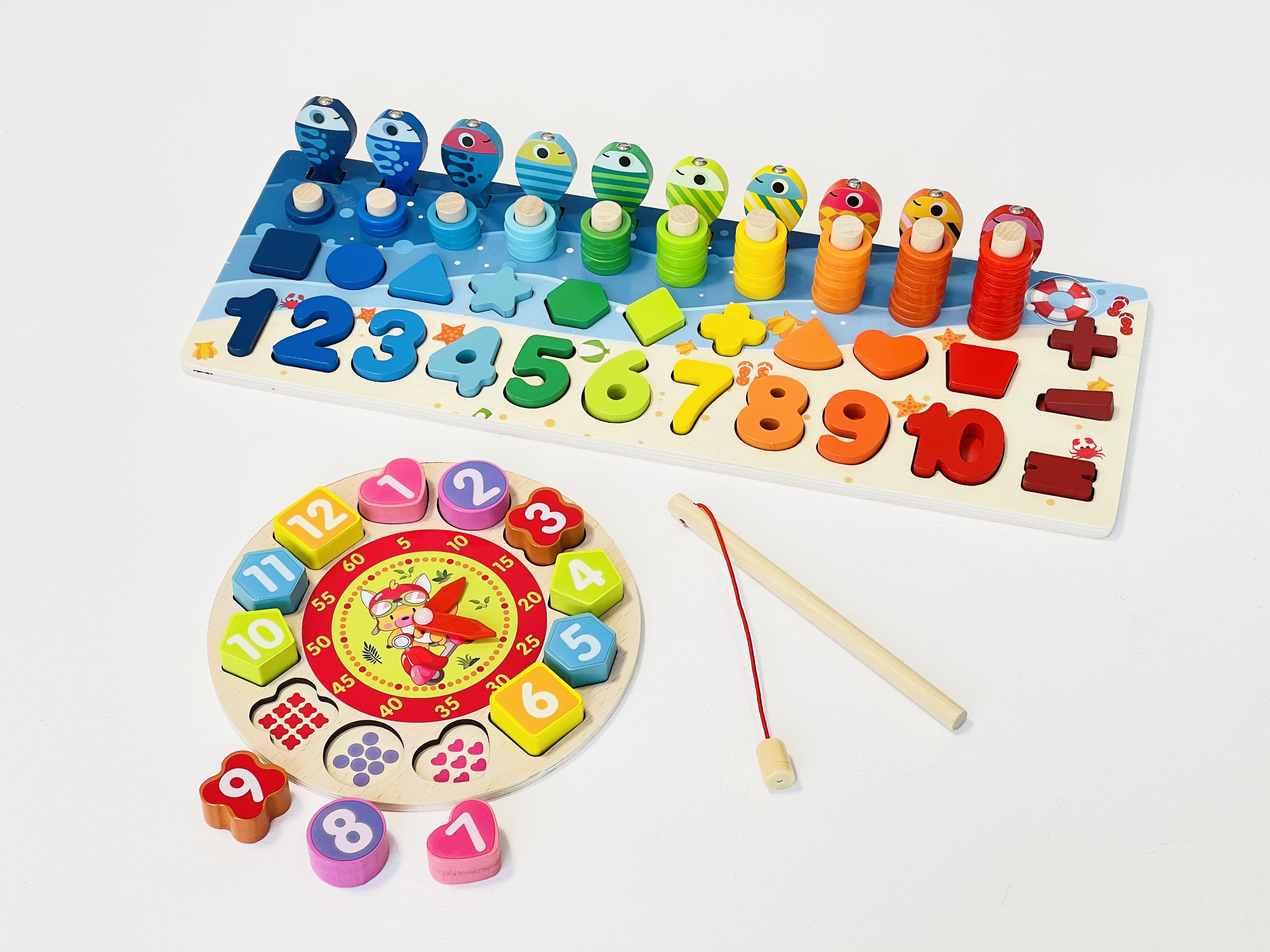 Детская деревянная игрушка геометрика рыбалка Oray часы монтесори развивающая - фото 2 Детская деревянная игрушка геометрика рыбалка Oray часы монтесори развивающая - фото 2