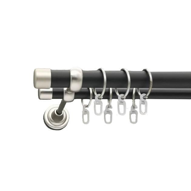 Карниз трубчатый двухрядный Orvit Заглушка 19/19 мм 300 см Черный/Сатин (000-9412) - фото 1