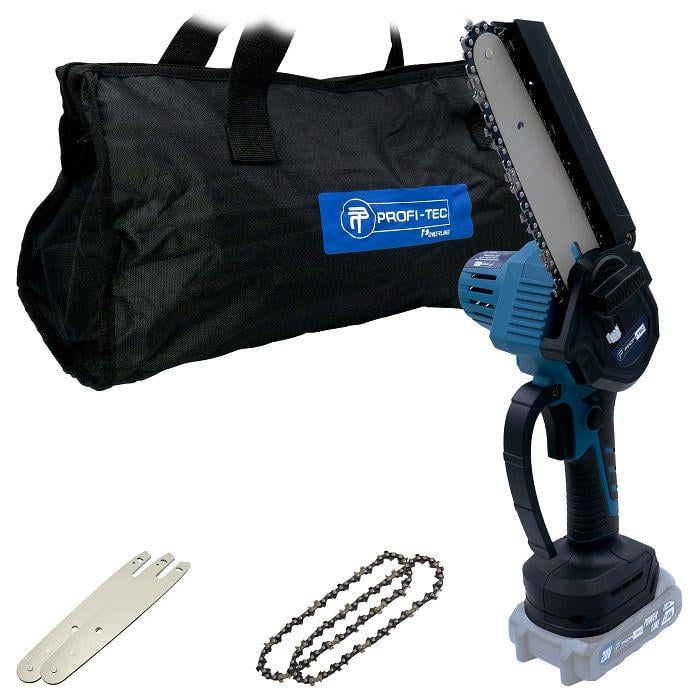 Пила цепная аккумуляторная бесщеточная PROFI-TEC 20V PCS1520BL без аккумулятора и зарядного устройства/2 запасных цепи/2 шины (006650)