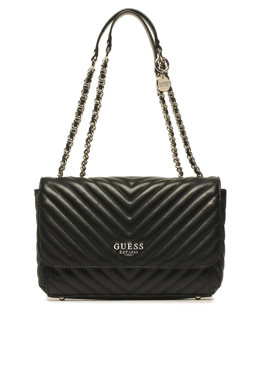 Сумка крос боді жіноча з еко шкіри Guess KEILLAH CONVERTIBLE XBODY FLAP HWQG8690210-BLA Чорний