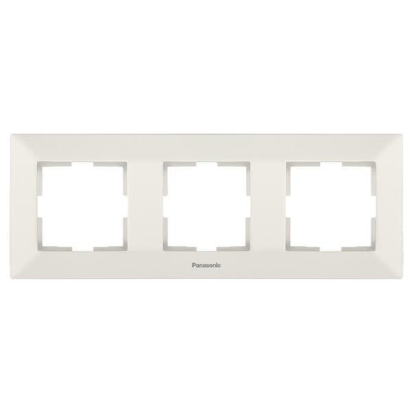 Рамка 3-местная Panasonic Arkedia Slim горизонтальная Кремовый (480500132)