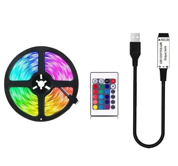 Светодиодная лента 5050 RGB с блоком и пультом управления 5 м (10168)