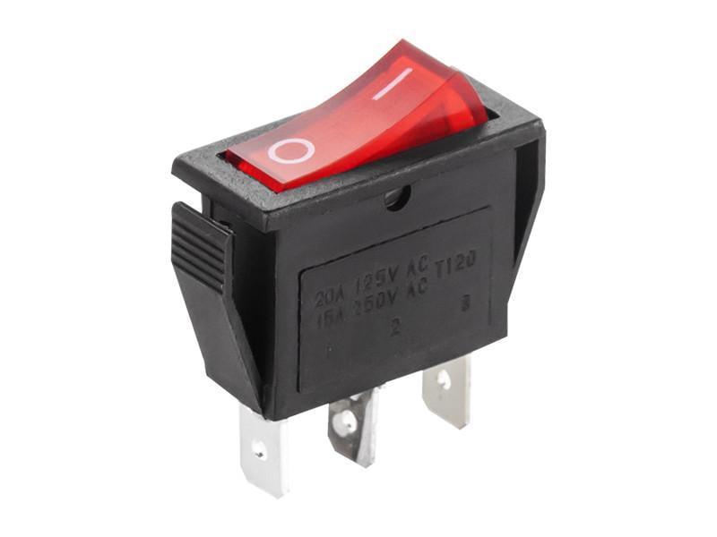 Переключатель MK111 ON-OFF 15А 220В с подсветкой Красный (1075#)