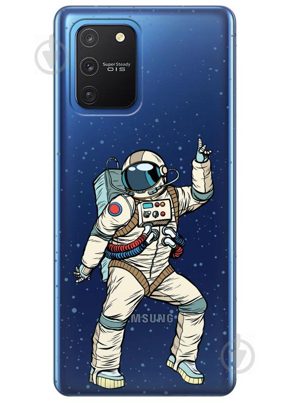 Прозорий силіконовий чохол iSwag Samsung Galaxy S10 Lite з малюнком - Веселий космонавт (KS3477)
