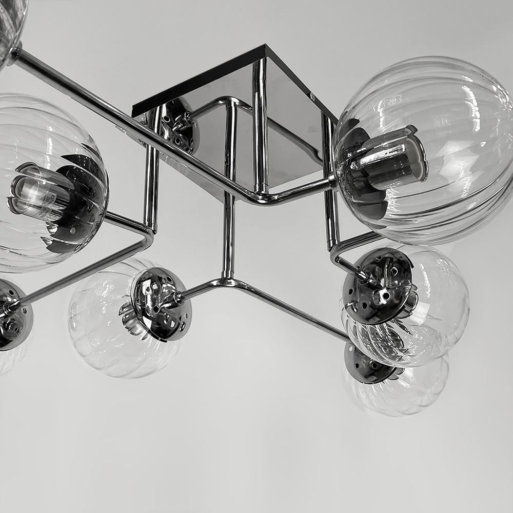Люстра современная потолочная на 8 прозрачных плафонов Хром (2693/8 (new) CH/CL) - фото 3