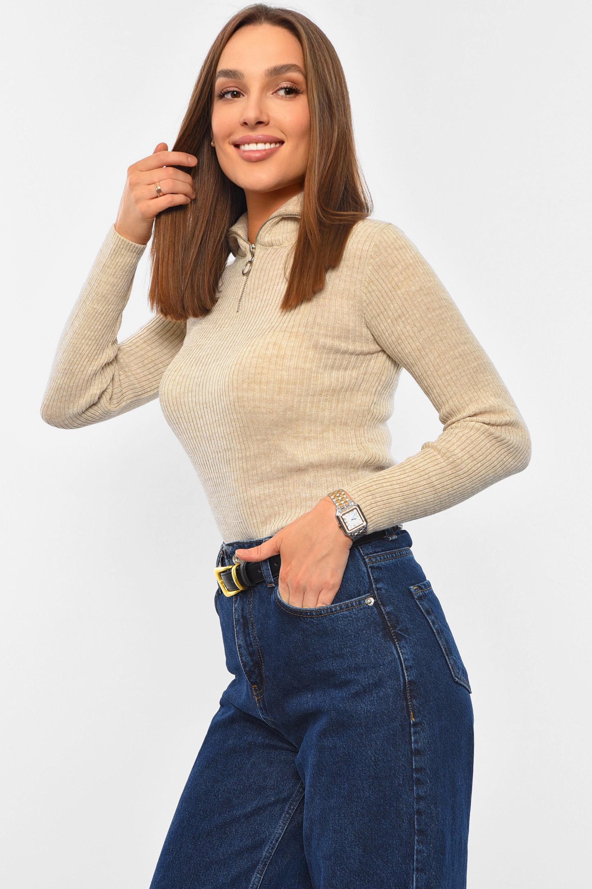 Гольф женский однотонный S-XL Светло-бежевый (194566) - фото 2 Гольф женский однотонный S-XL Светло-бежевый (194566) - фото 2