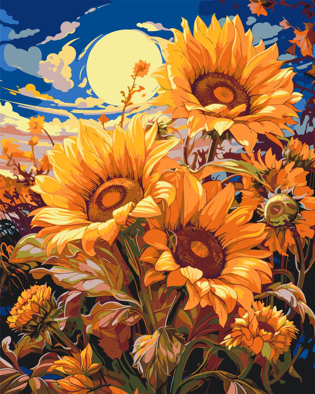 Картина за номерами ORIGAMI Букет соняшників 40х50 см (04070)