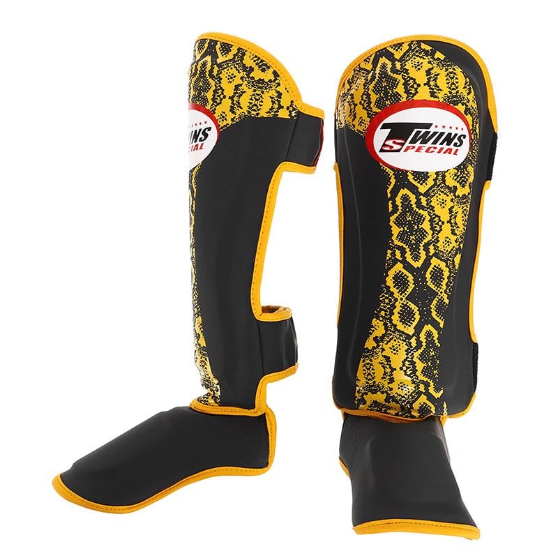 Защита детская Муай Тай/MMA/Кикбоксинг TWN TW-2023 голени и стопы S Черно-желтая (37508212)