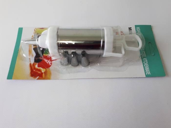 Кондитерский шприц из нержавеющей стали с насадками и лопаткой 3 шт. L 20 см (438601634) - фото 3 Кондитерский шприц из нержавеющей стали с насадками и лопаткой 3 шт. L 20 см (438601634) - фото 3