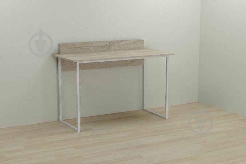 Компьютерный стол Ferrum-decor Скай 75x120x70 белый ДСП Дуб Сонома 16мм