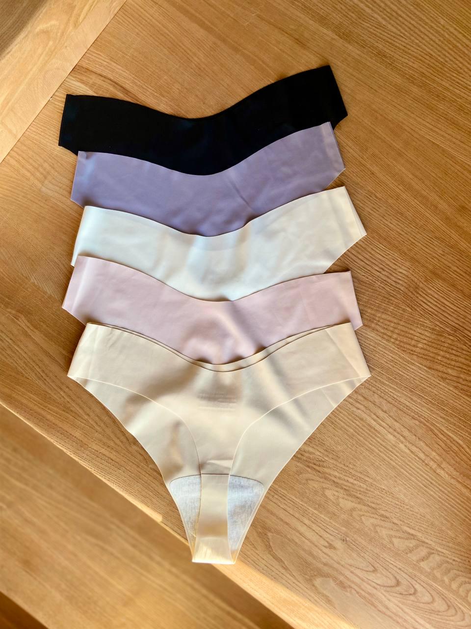 Набір жіночих трусів стрінг з V-вирізом на середній посадці безшовні 5 шт. L (066-2)